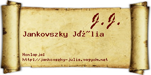 Jankovszky Júlia névjegykártya